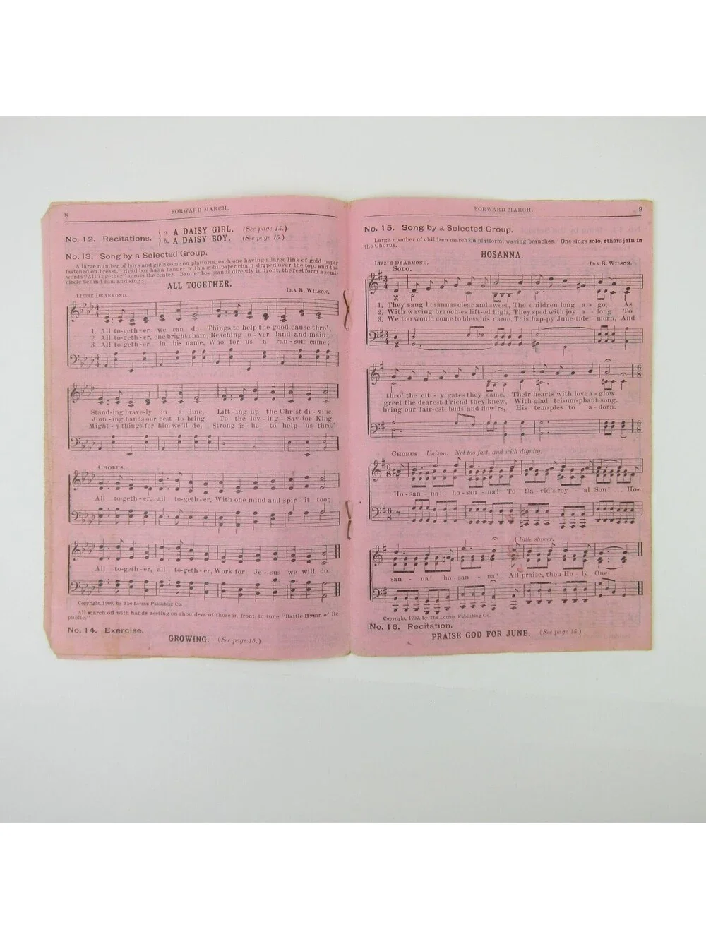Sheet Music Rally Day Sampler Lorenz Publishing Co Dayton Ohio Antique 1909 RARE